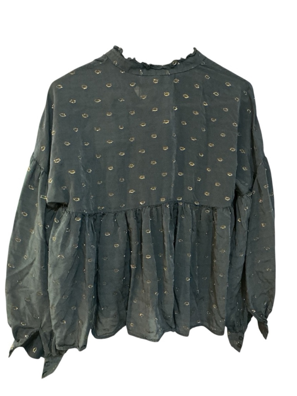 By Anthropologie Ruffled Peasant Crop Blouse - Picture 4 of 11